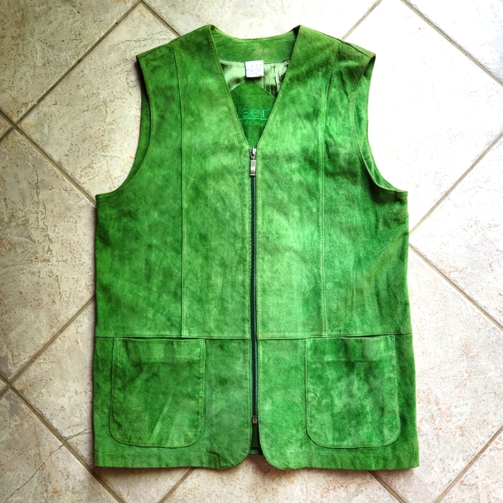 Spring Green Suede Vest size XL 18